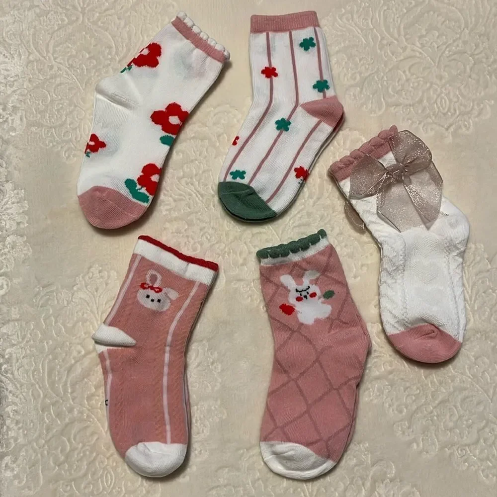 BABY / TODDLER FLOWER, BUNNY, BOW PATTERN SOCKS